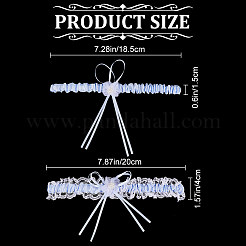 1 комплект эластичных подвязок для невесты из полиэстерового кружева&nbsp;AJEW-CP0007-36