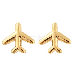 Маленькие серьги-гвоздики в форме самолета из нержавеющей стали 304 с булавками из нержавеющей стали 316 для женщин&nbsp;EJEW-J043-01G