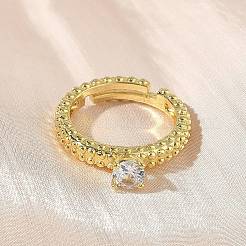 Кольца из латуни с микропаве&nbsp;RJEW-G364-02G