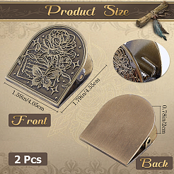 2 пакетик декоративных зажимов для бумаг из цинкового сплава в тибетском стиле&nbsp;FIND-CP0003-18A
