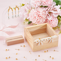 20 шт. 2 стильные латунные серьги-гвоздики EJEW-BBC0001-24G