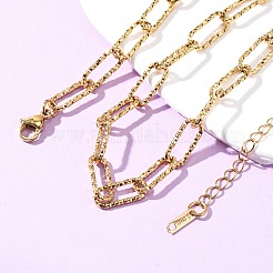 Текстурированные цепочки-скрепки из нержавеющей стали 304 для женщин и мужчин&nbsp;NJEW-A052-01G