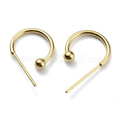 Латунные серьги-гвоздики в форме буквы C KK-O131-07G