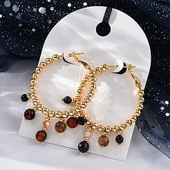 Круглые серьги-кольца из латуни EJEW-R014-16G