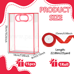 15 шт. матовые прозрачные пластиковые подарочные пакеты с ручкой-отверстием&nbsp;ABAG-UN0001-11