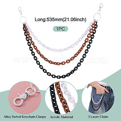 Одноцветные акриловые цепные ремни с двухслойной цепью для брюк&nbsp;HJEW-TAC0117