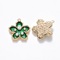 Латунь эмаль подвески&nbsp;KK-T049-052G-02-NF