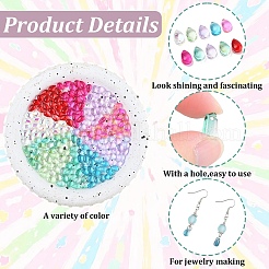 300шт 10 цвета прозрачные стеклянные бусины&nbsp;GGLA-YW0001-21