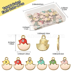 24 шт. подвески из сплава светло-золотистого тона с двухцветной печатью ENAM-FS0002-76