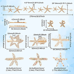 8 набор из заколок для волос в виде морской звезды и крокодила AJEW-PH0011-44