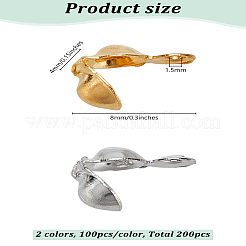 200 шт. 2 цвета наконечники из железных бусин&nbsp;IFIN-LP0001-04