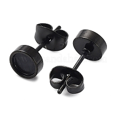 Плоские круглые серьги-гвоздики из нержавеющей стали 304 EJEW-XCP0001-09B