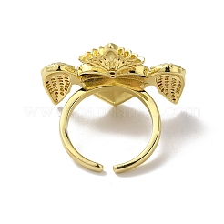Кольца-манжеты «священное сердце с крылом» из латуни с микропаве из кубического циркония RJEW-H236-01G-03
