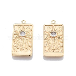 Латунные микропаве прозрачные подвески с фианитом&nbsp;KK-G432-06G