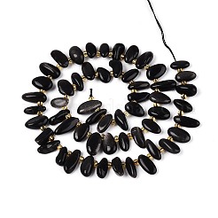 Натуральный серебристый блеск нитей обсидиана G-Z091-A38