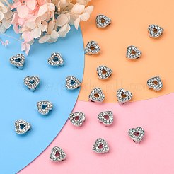 Сплава сердца слайд брелоки с марки А стразами ALRI-R034-06