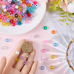 750шт 15 цвета прозрачные пластиковые бусины&nbsp;KY-PA0001-03