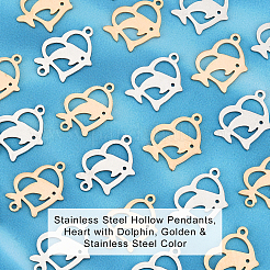 24 шт. 4 полых подвески из нержавеющей стали 201&nbsp;STAS-UN0029-99