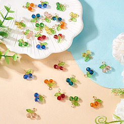 28 шт. 7-х цветные прозрачные стеклянные подвески&nbsp;PALLOY-TAC0187