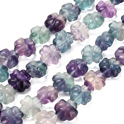 Нити резных бусин из натурального флюорита G-L634-J04-A02