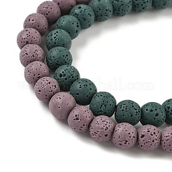 Нити бусин из искусственного камня лавы ручной работы PORC-P032-06M