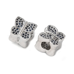 Бабочка латунь микро проложить кубического циркония европейских бусы&nbsp;KK-C086-16P-02