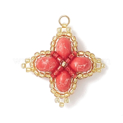 Подвески из стеклянных бусин в виде клевера&nbsp;PALLOY-MZ01137