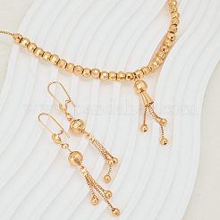 Элегантные винтажные латунные серьги-кисточки и комплекты ожерелий с подвесками для женщин MN4192