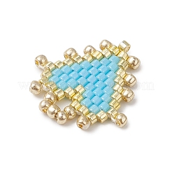 Подвески-сердечки из стеклянного бисера ручной работы Miyuki PALLOY-MZ01067-02