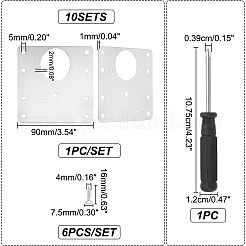 10 комплект монтажной пластины из нержавеющей стали 430 AJEW-UN0001-33
