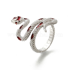 Кольца-манжеты из сплава с эмалью и змеиным узором RJEW-Q014-01P