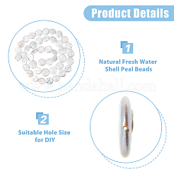 1 нить натуральных бусин из жемчуга Кеши PEAR-HS0001-03