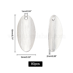 80 шт. латунная пустая бирка плоская овальная срезная подвеска KK-FH0002-56