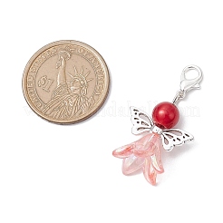 Ангельские подвески из акрила и стеклянного жемчуга HJEW-JM02364-02