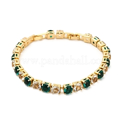 Латунные браслеты-цепочки с микропаве из кубического циркония для женщин&nbsp;BJEW-G746-01G