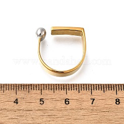 Прямоугольные манжетные кольца из нержавеющей стали 304&nbsp;RJEW-S404-01A-GP