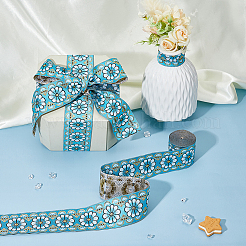 Жаккардовые цветочные ленты из полиэстера OCOR-WH0082-141C