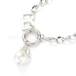 Ожерелья с подвесками из акрила с искусственным жемчугом&nbsp;NJEW-L458-081