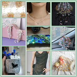 1600 шт. 8 вида стеклянных витых бусин SEED-PH0002-10