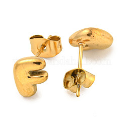 Серьги-гвоздики из нержавеющей стали 304 с буквами для женщин&nbsp;LS-EJEW-G386-01F-G