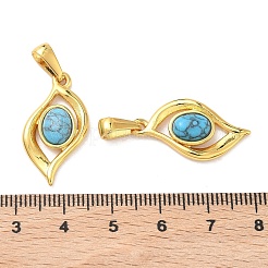 Нержавеющая сталь 304 с подвесками из синтетической бирюзы&nbsp;STAS-L309-21I-G