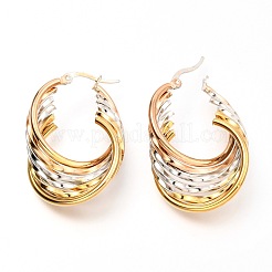 Серьги-кольца из нержавеющей стали 304 EJEW-C501-17M