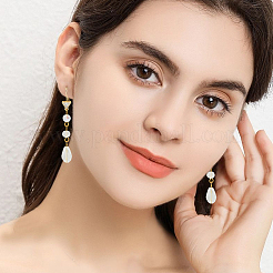 24 шт. 6 стиля латунных крючков для сережек с микропаве из прозрачного кубического циркония&nbsp;EJEW-BBC0002-16