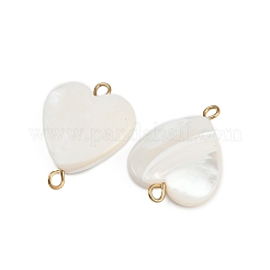 Подвески-сердечки из натуральной ракушки STAS-D378-25G
