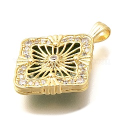 Латунные подвески из акрила с микропейвом и кубическим цирконием&nbsp;ZIRC-D275-02G-01