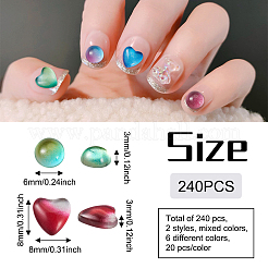 240шт. 12-х цветные прозрачные стеклянные кабошоны GGLA-CD0001-10