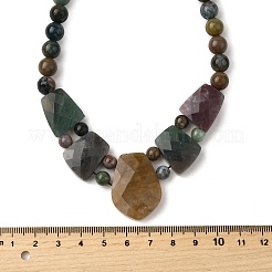 Натуральный индийский агат ограненный нагрудник градуированные бусины ожерелья для женщин NJEW-B128-01E