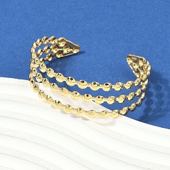 Браслеты-манжеты из нержавеющей стали 304 для женщин BJEW-Z097-07G