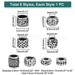 8 шт. 8 бусины из нержавеющей стали 304 с большими отверстиями STAS-UN0043-66