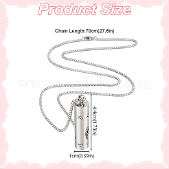 2 шт. 2 стиля антикоррозийных мини-ожерелья в виде полых колонн из нержавеющей стали в виде флаконов духов&nbsp;NJEW-DR0001-02A